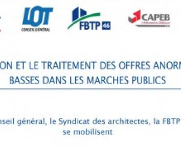 Dans le Lot, entreprises et architectes se mobilisent contre les offres anormalement basses