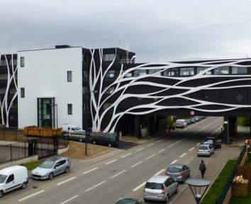 Une façade s’habille d’une arborescence en Corian